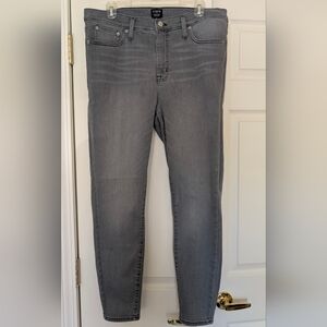 J. Crew 9" high-rise skinny jean in ash grey wash